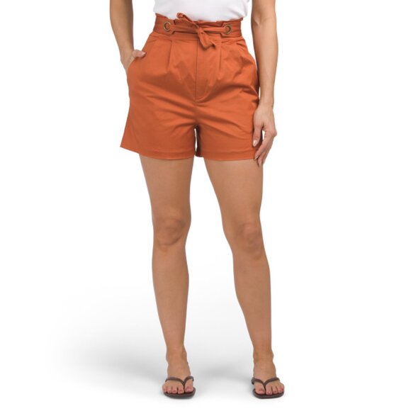 HUTCH Terracotta Cotton Sateen Shorts
